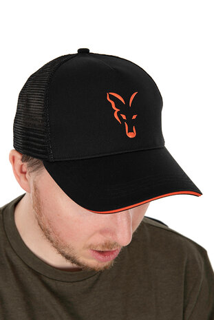 Fox Carp - Collection Trucker Cap Black &amp; Orange - Fox Carp