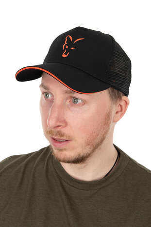 Fox Carp - Collection Trucker Cap Black &amp; Orange - Fox Carp