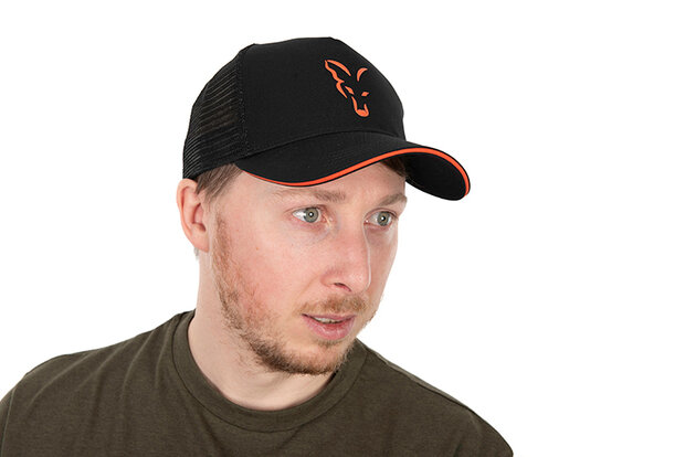 Fox Carp - Collection Trucker Cap Black &amp; Orange - Fox Carp