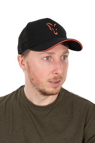 Fox Carp - Collection Trucker Cap Black &amp; Orange - Fox Carp