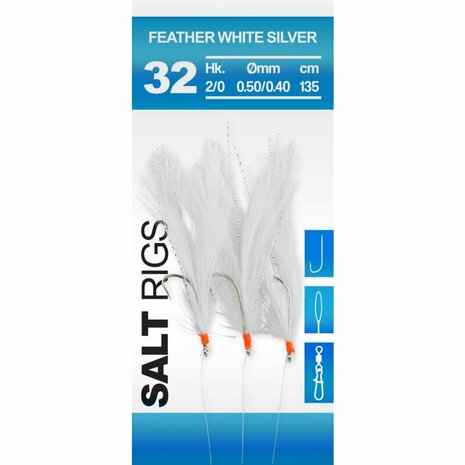 SPRO - Salt Rig 32 Feather White Silver 135cm - SPRO