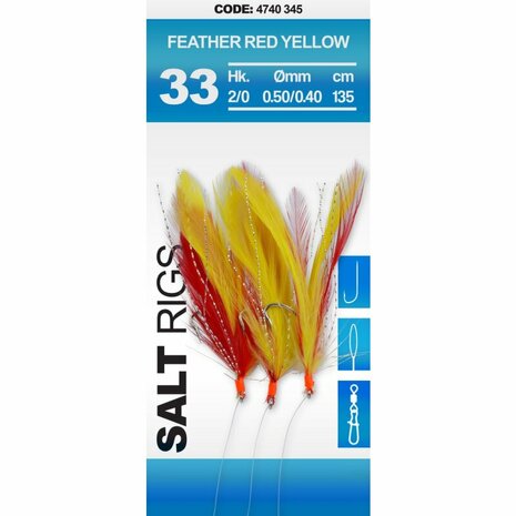 SPRO - Salt Rig 33 Feather Red Yellow 2 135cm - SPRO