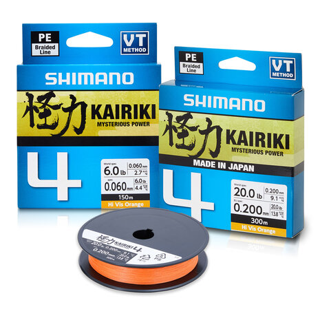 Shimano - PROMO Kairiki 4 Hi-vis Orange - 150m - Shimano