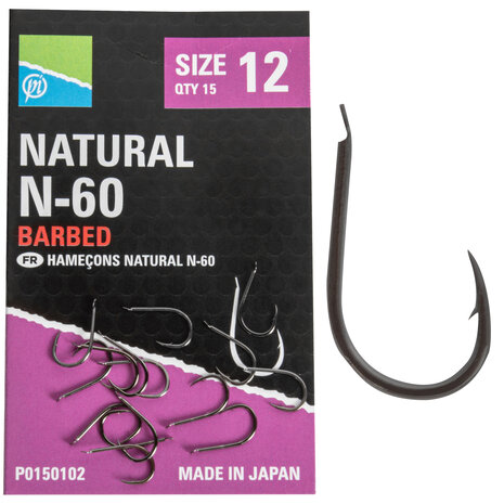 Preston - Haken Natural N-60  Hooks - Preston