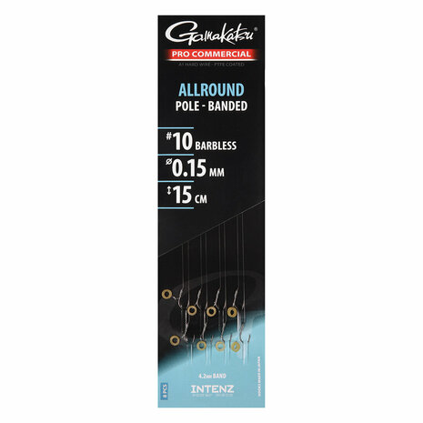 Gamakatsu - Onderlijn Allround Pole Banded Rigs Barbless 15cm - Gamakatsu