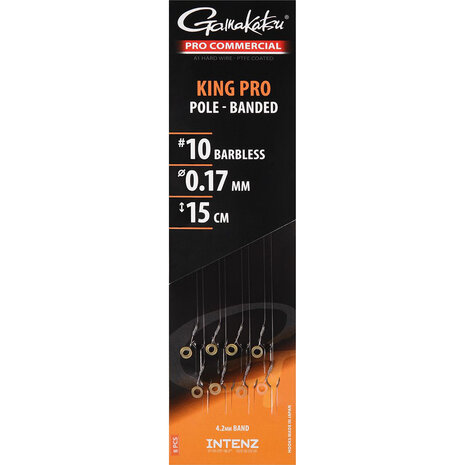 Gamakatsu - Onderlijn King Pro Pole Banded Rigs Barbless 15cm - Gamakatsu