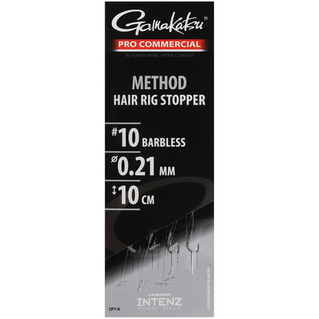 Gamakatsu - Onderlijn Method Hair Rig Stopper Barbless 10cm - Gamakatsu