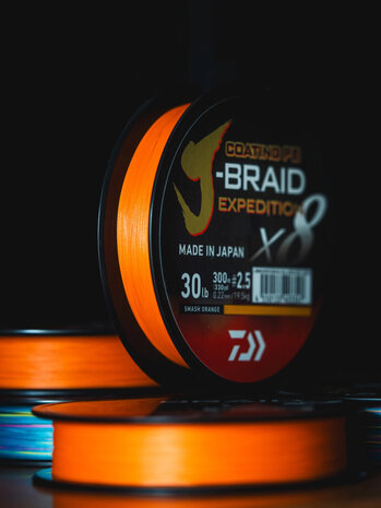 Daiwa - Lijn gevlochten J-Braid Expedition X8E Smash Orange 150m - Daiwa