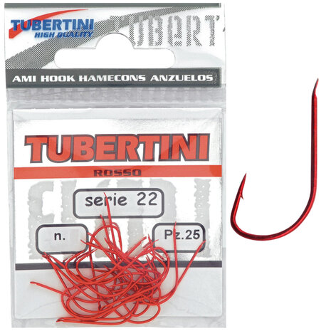 Tubertini - Haken Serie 22 Red Barbed - Tubertini