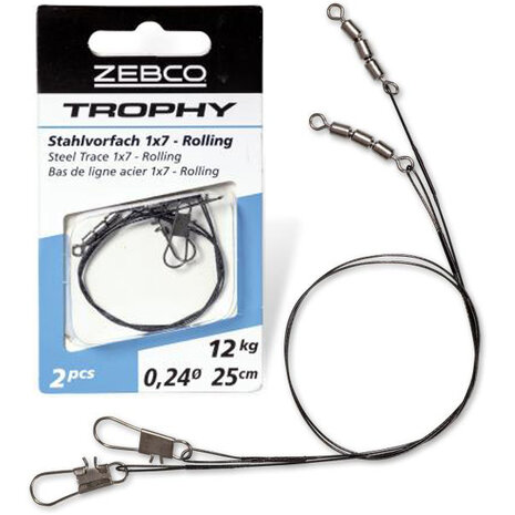 Zebco - Trophy Stahlvorfach Leader Rolling 1x7 Steel Trace - Zebco