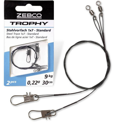 Zebco - Trophy Stahlvorfach Leader Standard 1x7 Steel Trace - Zebco