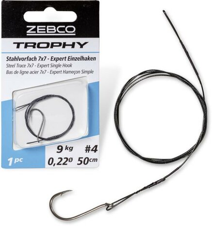 Zebco - Trophy Stahlvorfach Leader 7x7 Expert Deadbait Einzelhaken - Zebco 