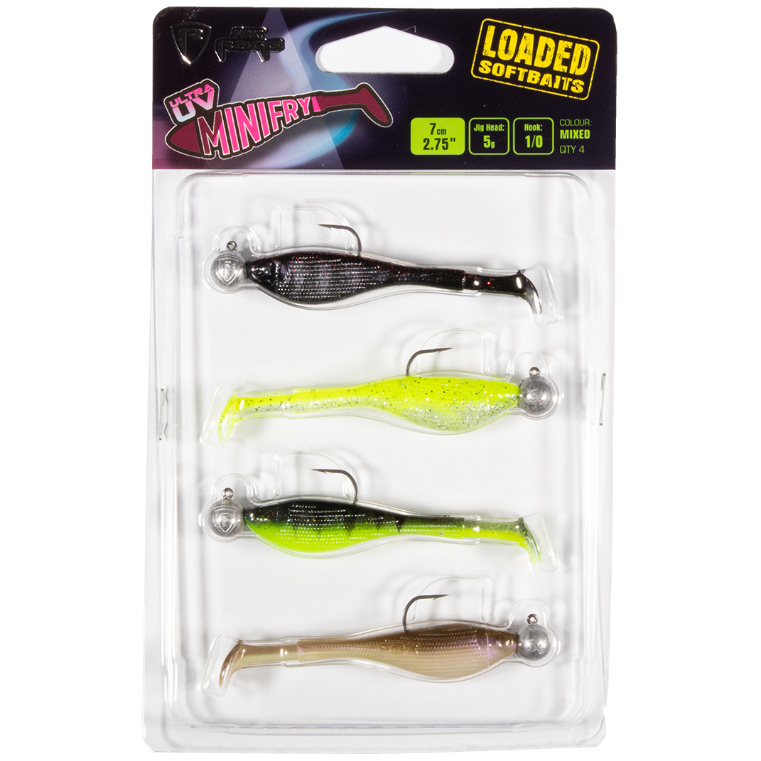 Soft lures kit fox rage slick shad loaded uv mixed colour packs